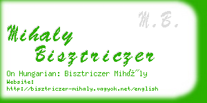 mihaly bisztriczer business card